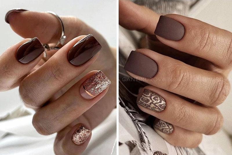 Manicure w brązowych odcieniach